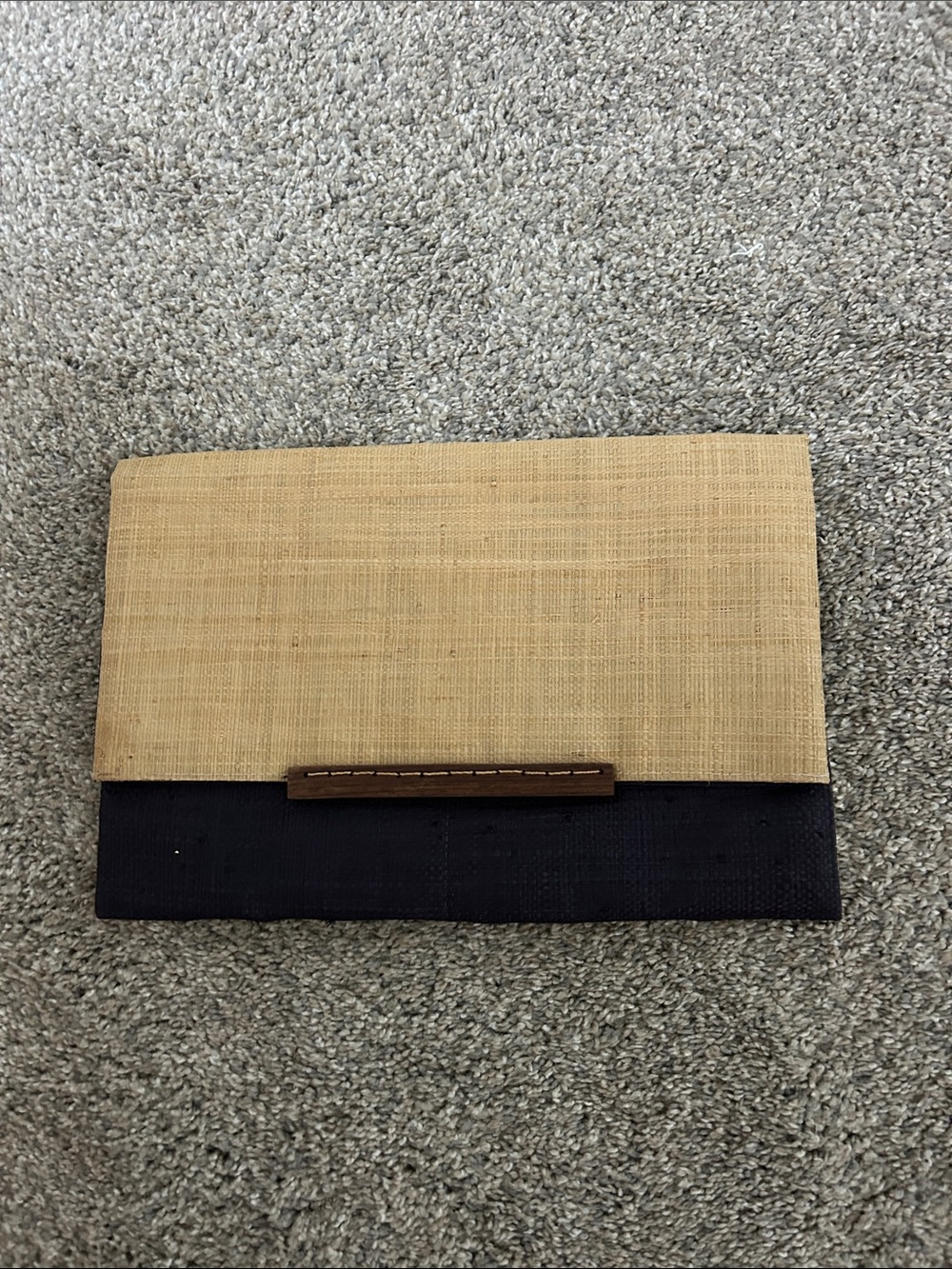 Two-Tone Women's Foldover Clutch in Tan and Black